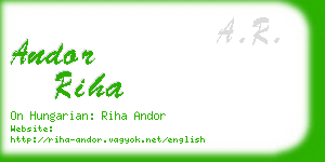 andor riha business card